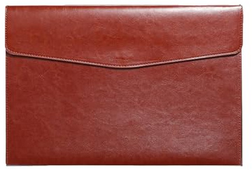 Porte Documents A5 en Cuir PU Étanche avec Bouton Métallique ， Pochette Élégante et Résistante, Capacité 100 Feuilles, Porte-Vue Compact pour Bureau, Documents Administratifs et Livret de Voiture