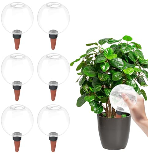 MIUUIPI 6 sfere di irrigazione per piante, 500 ml, sfera di irrigazione auto-irrigazione, distributore di acqua, piante, irrigazione automatica delle piante, per casa, balcone, soggiorno, appartamento