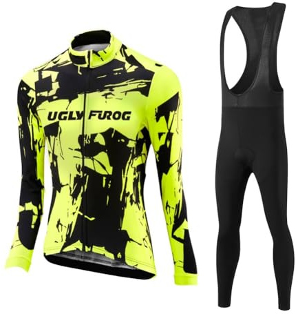 UGLY FROG Radbekleidung Langärmeliges warmes Damen Wollfutter Radhose mit Kissen 20D Gel