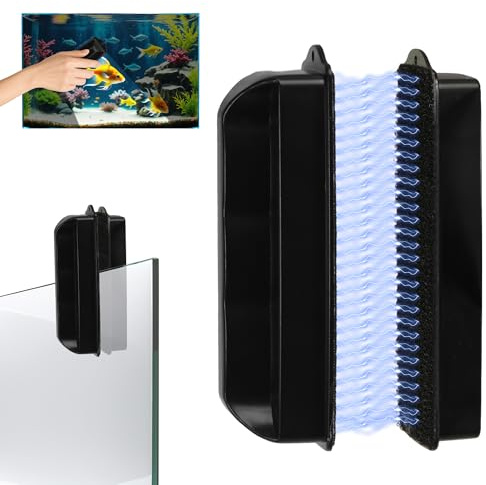 Nilioyul Aquarium Magnet Cleaner Brush Fish Tank Cleaning Brush, Aquarium Cleaning Tool with Rope Scratch-Free Non-Slip with Handle Algae Remover, for Cleaning Glass Pane Cleaner Magnet