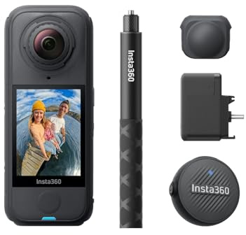 Insta360 X4 Air Creator-paket – 165 g lätt 8K 360° kamera, osynlig selfiepinne, utbytbara linser, inspelning och sedan justera, integrerad. Vindskydd, FlowState stabilisering, AI-stödd app