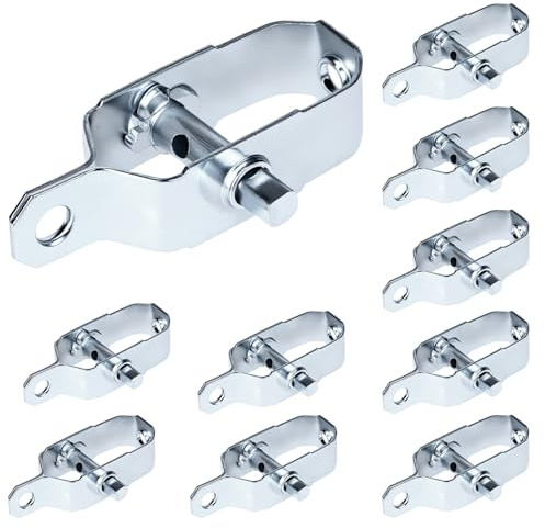 QWORK® 10 stycken 90 mm trådspännare förzinkade för nätstängsel, staketspännare för trädgård och betesstaket, silverfärgad