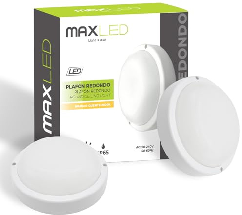 Maxled, Light is Led! 2x 8W LED-Vägglampa Inomhus 720LM LED Väggbelysning för Vägg Eller Tak 3000K Varmvit IP65 Vattentät LED Utomhust Taklampa För Trappor Korridorer Badrum Garage Källare Balkonger