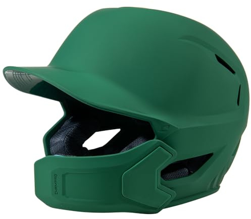 Champro HXE Matte Baseball Batting Helmet with Jaw Guard, Large, Forest Green
