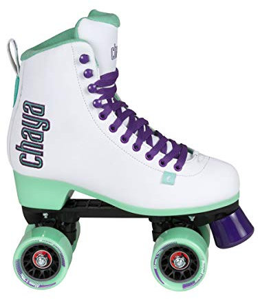 Chaya Roller Skates Melrose White für Damen in Weiß/Grün, 61mm/78A Rollen, ABEC 7 Kugellager, Art. nr.: 810668