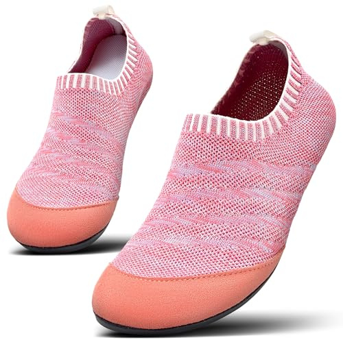 KOWAYI Tofflor herr husstrumpor dam stängda stugskor tofflor barfotaskor tofflor, ROSA, 41 EU