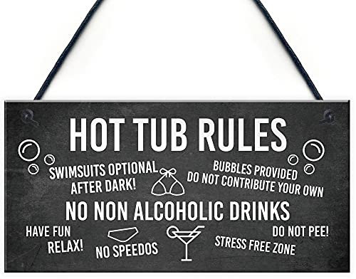 RED OCEAN Lustiges Whirlpool-Schild, perfektes Whirlpool-Zubehör, Gartenschild, Heimgeschenk