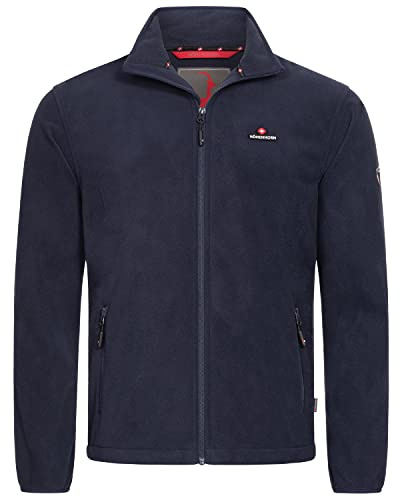 Höhenhorn Badus Veste en micropolaire pour homme avec fermeture éclair et col montant pour l'extérieur, randonnée, trekking, Bleu nuit, XL