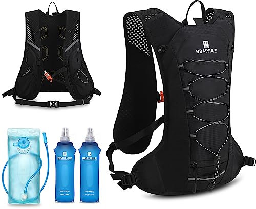 BBAIYULE® Trinkrucksack mit Trinkblase 2L BPA Frei | Laufrucksack Ultraleicht | fahrradrucksack zum Skifahren Laufen Wandern Radfahren| Rucksack mit Trinksystem | Laufen, Trailrunning Damen Herren