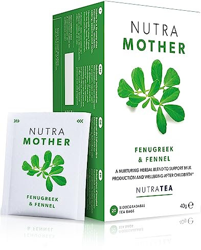 NUTRAMOTHER - Tisane Allaitement | Thé de lactation - Les essentiels de la nouvelle maman - Contient du fenouil et de la feuille de framboisier – 120 sachets de thé - Nutra Tea - Tisane - (6 paquets)