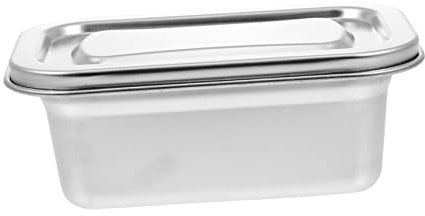 HOMSFOU Ice Cream Box Snack Containers Multi-function Ice Cream Container Glass Food Storage Containers Stainless Freezer Container Cream Cheese Ice Cream Scoop Stainless Steel Storage Box