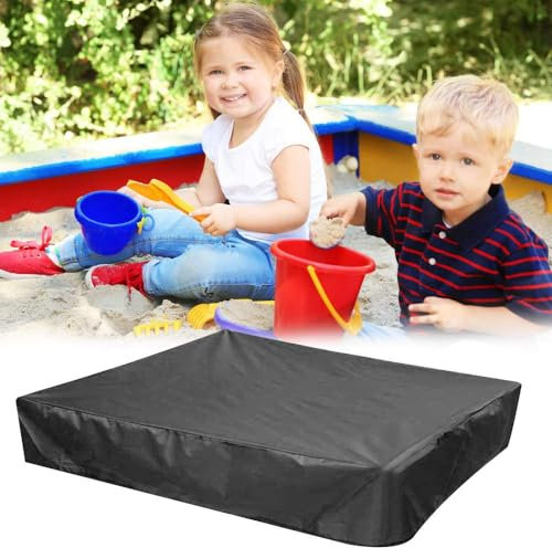 PERFETSELL Copertura per Sabbiera 200x200 cm Copertura quadrata impermeabile per sabbiera Protezione Antipolvere Copertura per Sabbiera per Piscina con Coulisse