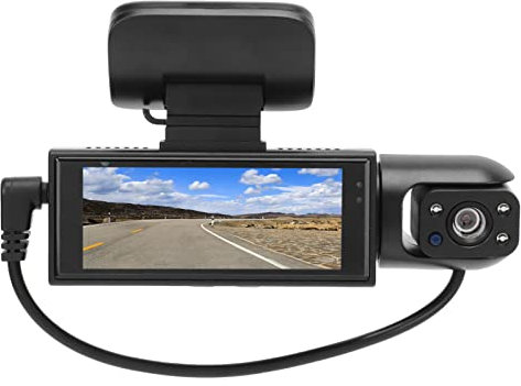 Dash Cam, Doppia telecamera 1080P Obiettivo rotante a 360 gradi Telecamera da cruscotto Rilevamento del movimento Telecamera per auto con visione notturna IR