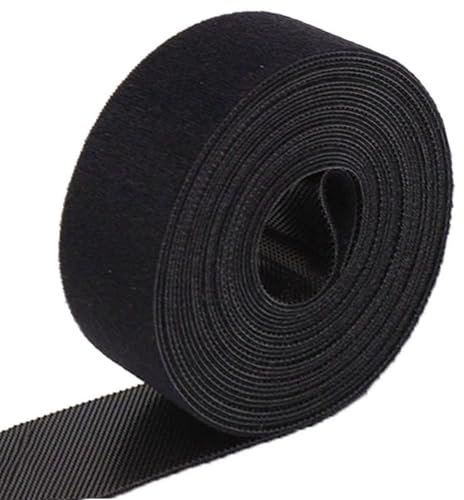 5m Klett Kabelbinder, 50mm Breit Kabelbinder, Schwarz Klettband, Wiederverschließbar Klettverschluss Band, Klettkabelbinder für Kabel Organizer, Kabelmanagement, Cable Ties Tape black