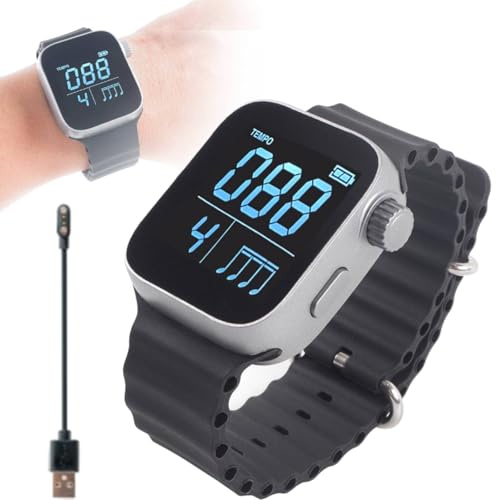 Metronome Watch, Wearable Vibrating Metronome 40-240 BPM Smart Instruments Pulse Beat Counting Watch for All Guitar Piano Drums, Running Exercise Metronome, Piano Metronome, Universal