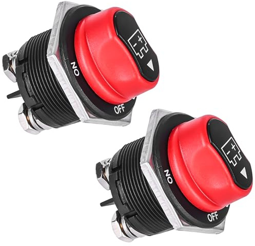 Behogan 2 Pezzi Interruttore Batteria 12V 24V 200A: Interruttore Batteria Impermeabile per Auto, Camion, Barca, Yacht (Nero)