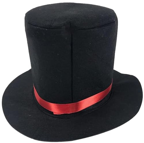 Cappello a cilindro, cappello a cilindro nero in feltro, cappello da mago alla moda, cappelli retrò Fedora per uomo, donna e bambino, costume da maggiordomo per feste a tema di gioco di ruolo, cappell