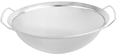 HOMOBABE 1 Pz. Colino a Rete Con Manico Ciotola Bacino Pieghevole Agitatore Di Farina Setaccio Rotondo Per Farina Drenare Secchio Setaccio Di Zucchero Filtro Cestino Del Lavandino Silver