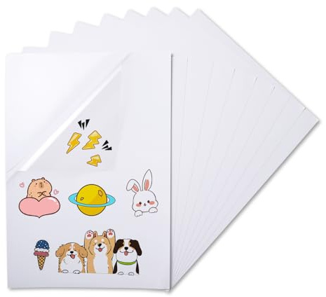 wenrescry 30 Hojas Papel Transparente para Imprimir A4 – Papel Pegatinas Transparente Autoadhesivo, Secado Rápido, Compatible con Impresoras Láser e Inyección de Tinta, Ideal para DIY y Fotos