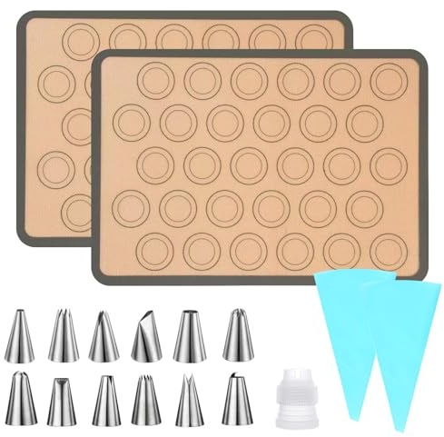 2 tappetini da forno in silicone per macaron per cani, 42 x 29,5 cm, riutilizzabili