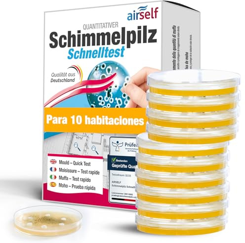 Schimmel-Test für Ihr Zuhause – Testen Sie bis zu 10 Räume – Schimmel-Schnelltest zur Einschätzung des Schimmelpilzbefalls in Innenräumen