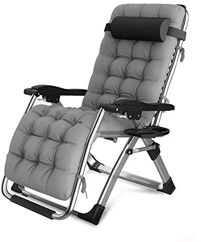 Chaises De Patio Inclinables Chaises Longues Zéro Gravité des Chaises Longues Jardin en Plein Air Chaise À Bascule Deck pour Plage Camping Soutient 200 kg (Color : Gray)