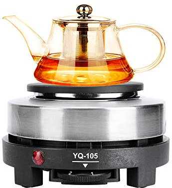 Piccole piastre riscaldanti, 500 W Portatile 5 marce Regolabile elettrico singolo bruciatore da appoggio Mini fornello con protezione dal surriscaldamento per la cucina Campeggio Rv Tè Acqua Latte