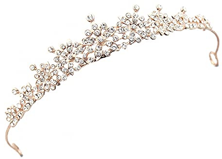 SUNSK Tiara Strass Diadema Sposa Corona Matrimonio Coroncine Sposa Strass Corona Principessa Tiara per Matrimonio Compleanno Prestazione