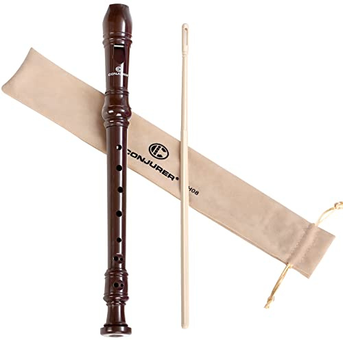 CONJURER Flauta dulce Soprano Instrumento para Niños y Estudiantes - digitación alemana 8 Agujeros de la Flauta ABS Descant registro para Principiantes con Varilla de Limpieza y Bolsa