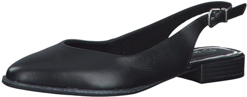 MARCO TOZZI Décolleté Slingback Donna con Cinturino Regolabile in Pelle, Nero (Schwarz), 40 EU