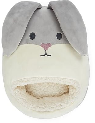 balvi Fußwärmer Rabbit Farbe Grau Mit abstehenden, flexiblen Ohren Aus Polyester 39 x 30 x 7 cm