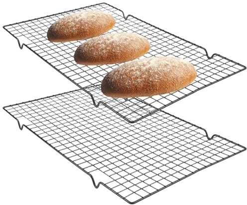 Griglia di Raffreddamento per Torte,Griglia Raffreddamento,Gratella per Dolci,Griglia Rettangolare per Pasticceria,Grande Griglia di Raffreddamento,Griglia Rettangolare per Torte,40 X 25 X 2 cm,2pcs