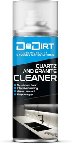 DeDirt Quartz and Granite Worktop Cleaner Non-Abrasive Spray Gentle Clean and Shine Granite & Quartz Polish - 400ml