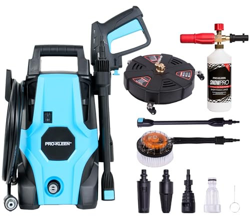 Pro-Kleen Pressure Washer Jet Wash Power Electric High Performance Cleaner And Accessories For Patio and Car 1400W, Portable Washers For Cleaning Drives, Walls, Vehicles, Garden Furniture