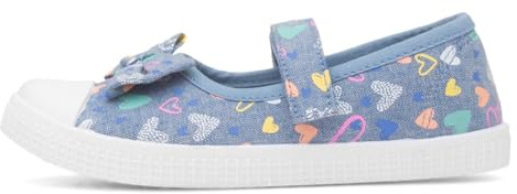 Walkright Claudia Girls Blue Heart Bow Canvas