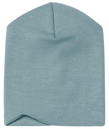 Engel Natur, berretto per neonati e bambini a doppio strato, 70% lana (kbT), 30% seta, Blu montagna, 3-6 mesi