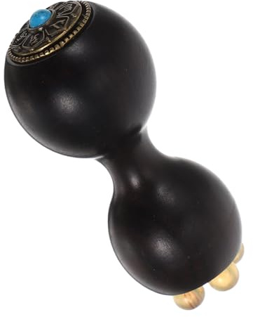 Bâton de Massage pour Yeux en Bois Foncé, Embout Lotus