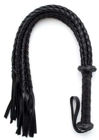 Générique Cravache tressée en Cuir pour Accessoires-FRB7 (Noir) | de jeux de rôle équestres