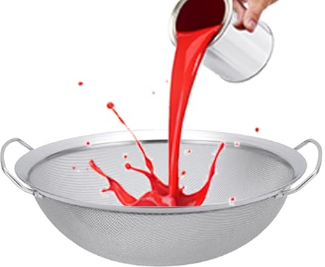 Filtro in acciaio inox 60 mesh - setaccio fine strumento di filtro emulsione vernice | Filtro a imbuto miele con manico per officina di cucina, artigianato, filtraggio
