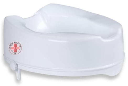 REMEDIA ONE - Rialzo WC per Anziani senza Coperchio, Alzata per Wc Regolabile, Alzawater per Protesi Anca, Seduta Ergonomica – Bianco, 14 cm