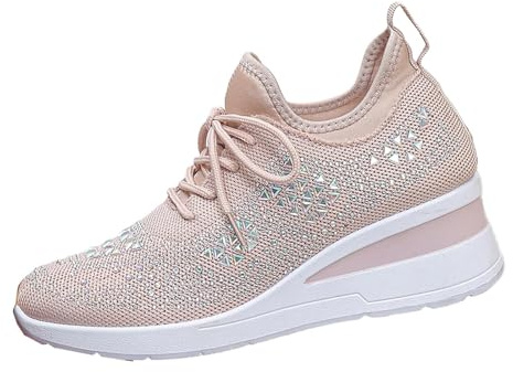 Scarpe da Ginnastica Donna, Scarpe da Trekking Donna Senza Lacci Nere Fitness Sneaker Bianche Tennis Shoes Antiscivolo Primavera 2026 Comode Rosa 41 1