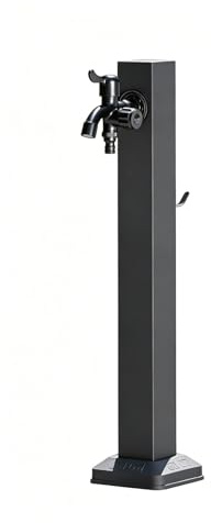 Colonne d'eau de Jardin Extérieure Autoportante, Colonne d'eau Extérieure avec Crochet en Acier Inoxydable, pour Lavage Animaux, Voiture(Black 4,60cm/23.6in)