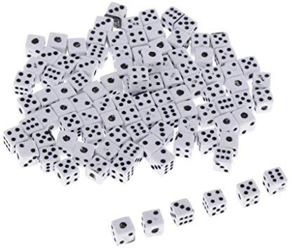 dailymall 100x 5mm Sechsseitige Würfel D6 Würfel Multi-seitig Würfel Spielwürfel