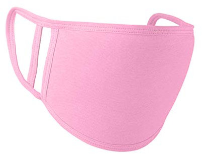 Unisex Gesichtsmaske Wiederverwendbare Waschbare Gesichtsbedeckung für Erwachsene 2-lagige Gesichtsmaske Baumwolle Gesichtsmaske e Schutz vor Verschmutzung, Rosa, 17 cm x 12 cm, 2 Stück