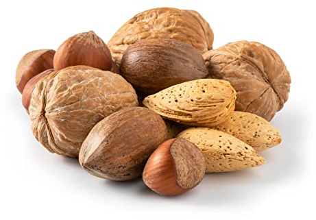 NUTS U.S. – Mixed Nuts In Shell (Almonds, Walnuts, Hazelnuts, Pecans) | No Added Colors and No Artificial Flavors | Fresh Buttery Taste and Raw |Packed In Resealable Bags (2 LBS)