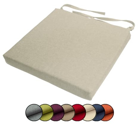chilly pilley Coussin De Chaise Coussin Assise Housse Amovible avec Zip Ensemble De Coussin De Jardin (50x50x5, Crème)