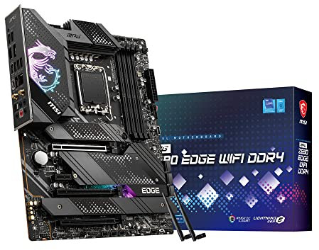 MSI MPG Z690 EDGE WIFI DDR4 Gaming Mainboard ATX, unterstützt Intel Core Prozessoren 12. Generation, LGA 170, Direct 16 Phase VRM 75A, Memory Boost 5200MHz/OC, 1 x PCIe 5.0 x16, 4 x M.2 Gen4, Wi-Fi 6
