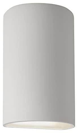 Justice Design Group CER-5260W Ambiance 13 Tall Half Cylinder Closed Top ADA Outdoor Wall Sconce - Bisque