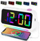 Wecker Digital mit 7 Farben Nachtlicht, Dynamische RGB-Farbwechseluhr für Kinder Erwachsene, 6 Wecker Kinder mit Licht/LED-Display mit Mehreren Schriftarten/dimmbar/5 Lautstärken/USB-Ladeanschlüsse