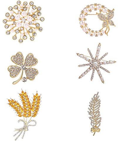 Broschen & Anstecknadeln, Darryy 6 Stück Strassbrosche, Damen Mode, Das perfekte Geschenk